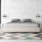 Cama doble de 200x200 cm tapizada en piel sintética, fabricada en Italia - Athlete Viadurini