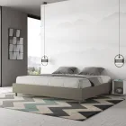 Cama doble de 200x200 cm tapizada en piel sintética, fabricada en Italia - Athlete Viadurini