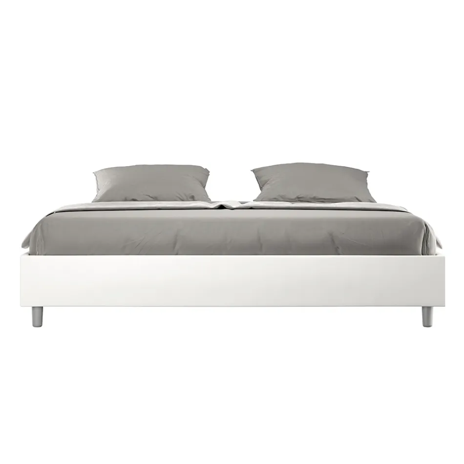 Cama doble de 200x200 cm tapizada en piel sintética, fabricada en Italia - Athlete Viadurini