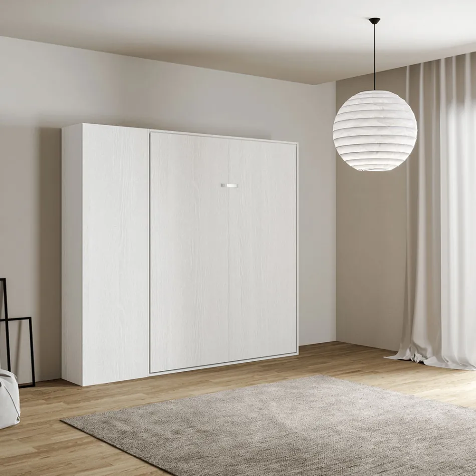 Cama doble plegable vertical con columna - Magicompare Viadurini