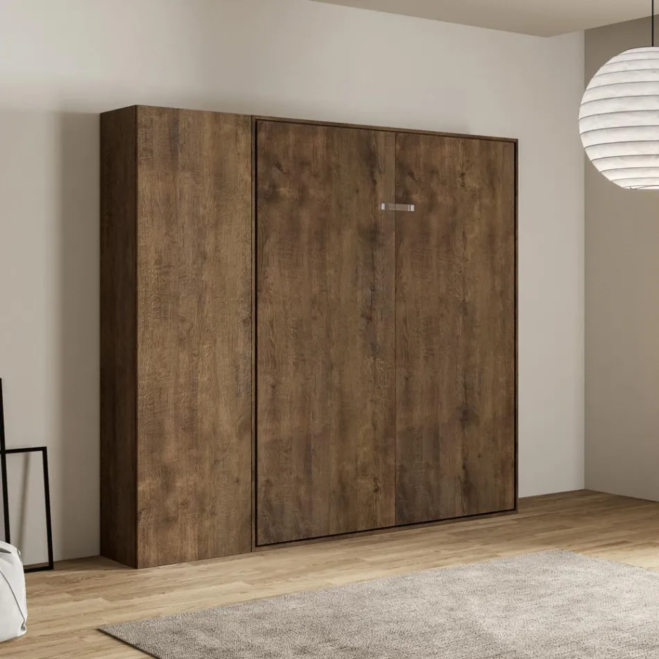 Cama doble plegable vertical con columna - Magicompare Viadurini