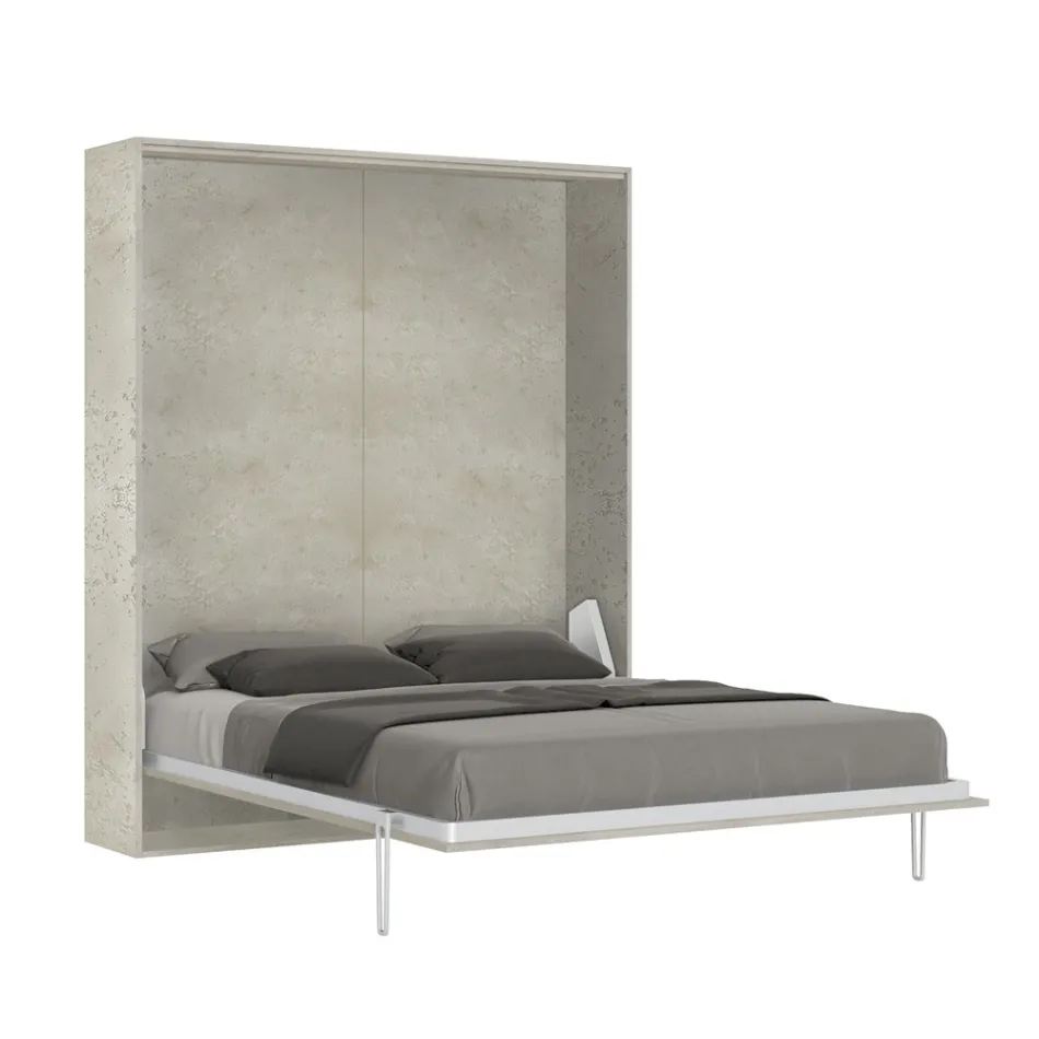 Cama doble plegable vertical en diferentes acabados - Magicompare Viadurini