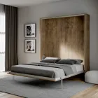 Cama doble plegable vertical en diferentes acabados - Magicompare Viadurini