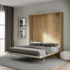 Cama doble plegable vertical en diferentes acabados - Magicompare Viadurini