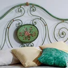 cama doble clásica con la decoración de hierro forjado Rachael Viadurini