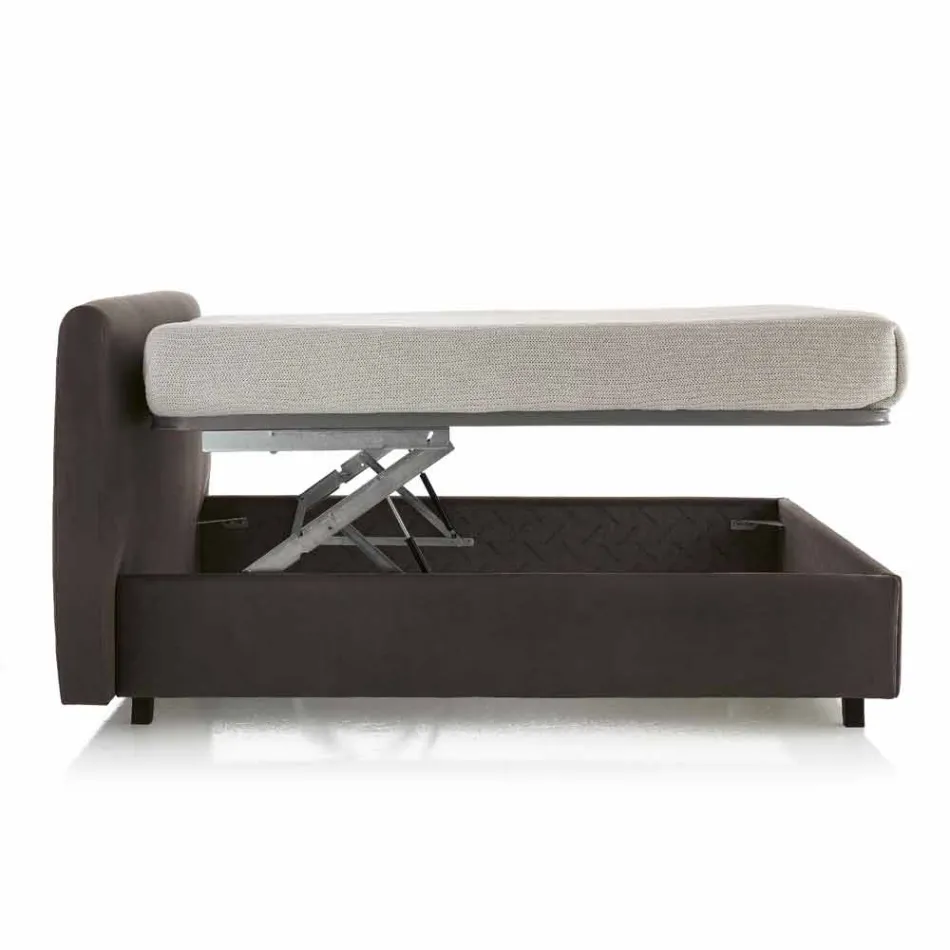 Cama doble con caja de almacenamiento alcanzando un máximo de 160x190 / 200 cm Nina Viadurini