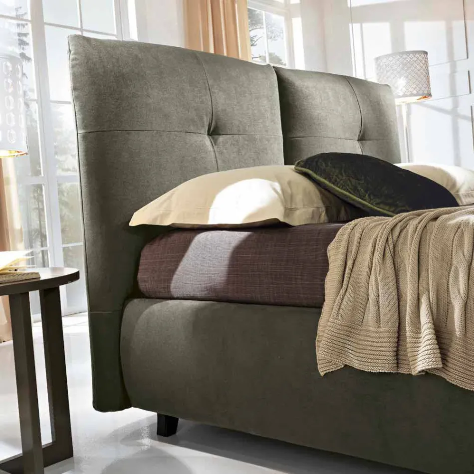 Cama doble con caja de almacenamiento alcanzando un máximo de 160x190 / 200 cm Nina Viadurini