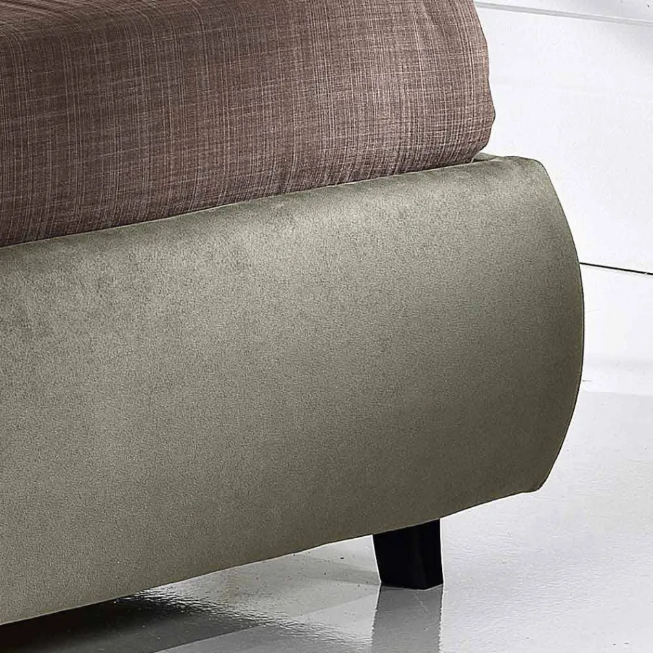 Cama doble con caja de almacenamiento alcanzando un máximo de 160x190 / 200 cm Nina Viadurini