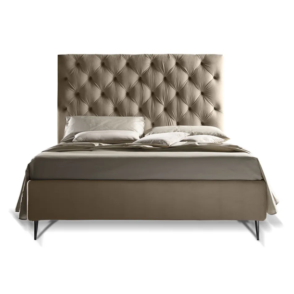 Cama doble con caja de almacenamiento y base 160x190 Made in Italy - Sallie Viadurini
