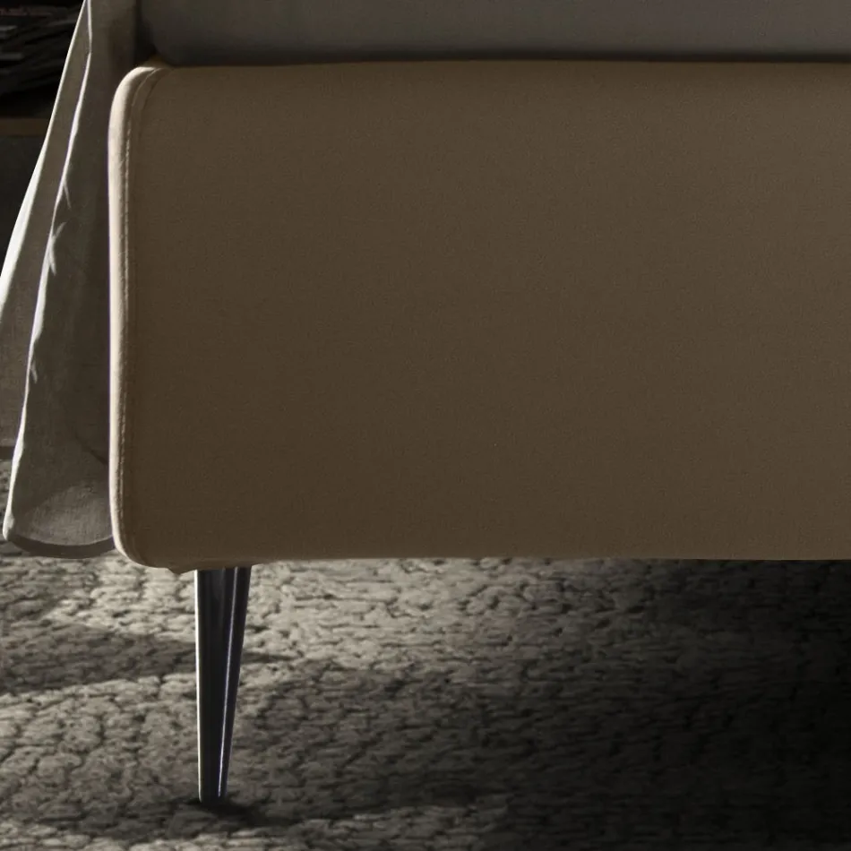 Cama doble con caja de almacenamiento y base 160x190 Made in Italy - Sallie Viadurini