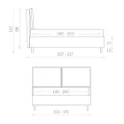 Cama doble con caja de almacenamiento Made in Italy - Ernesta Viadurini