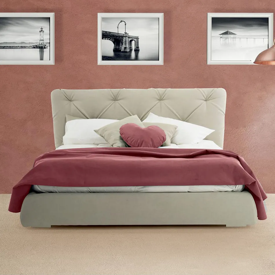 Cama doble con contenedor de diseño moderno Made in Italy – Gaven Viadurini