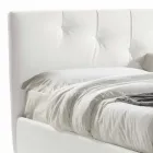 Cama doble con contenedor acolchado de imitación de cuero Made in Italy - Máscara Viadurini
