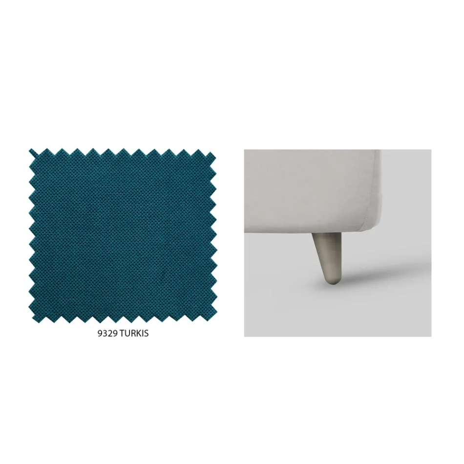 Cama doble con almacenaje opcional y pies Made in Italy - Birba Viadurini