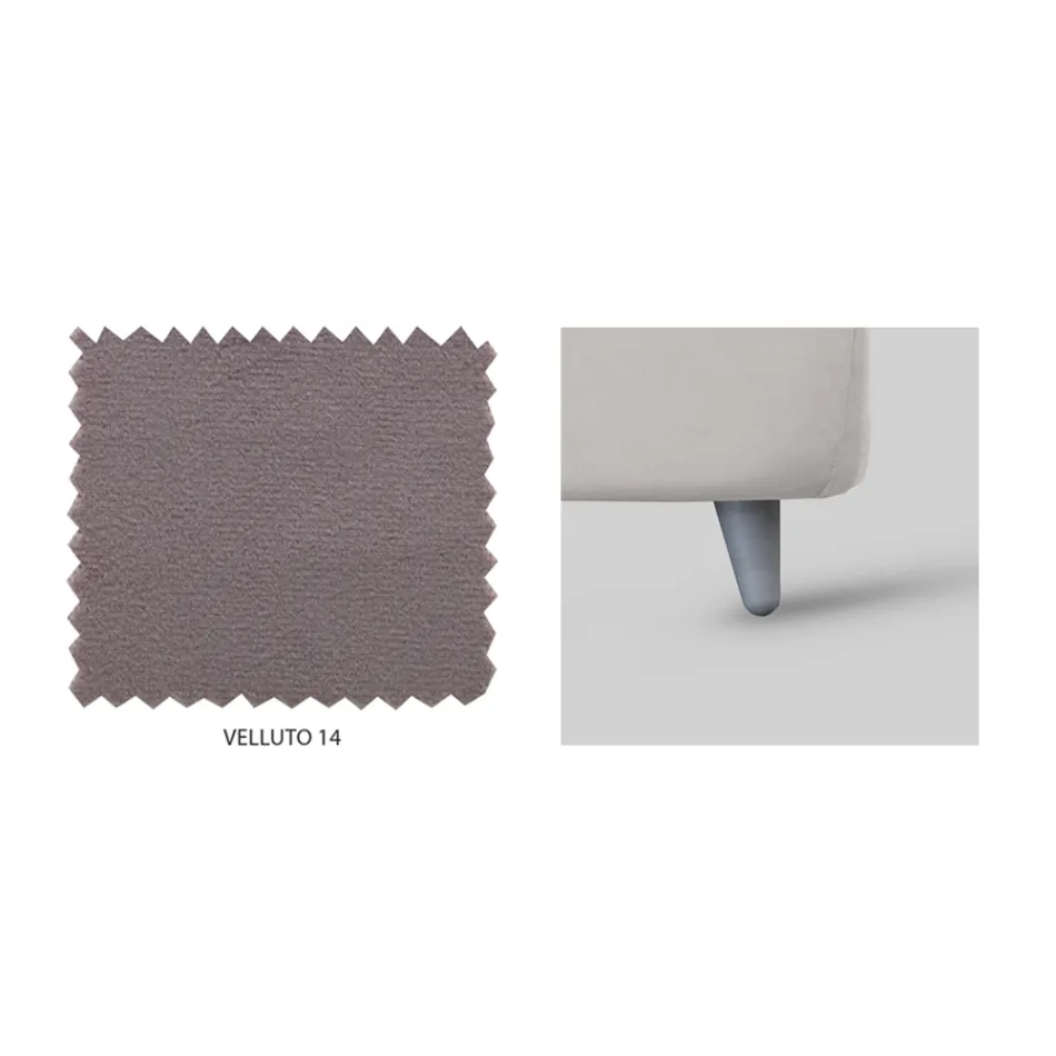 Cama doble con almacenaje opcional y pies Made in Italy - Birba Viadurini