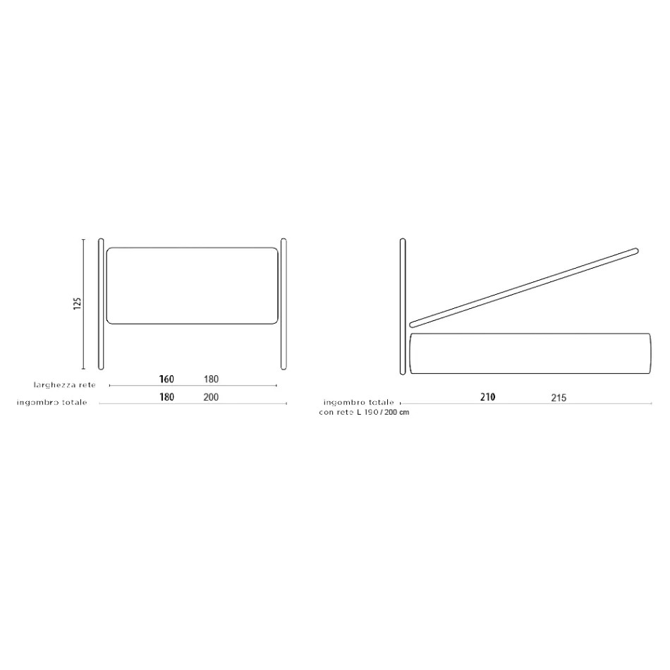 Cama Doble con Almacenamiento Opcional Made in Italy - Ciccio Viadurini