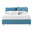 Cama doble con contenedor forrado en tela Made in Italy - Renato Viadurini