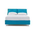 Cama doble con contenedor forrado en tela Made in Italy - Renato Viadurini