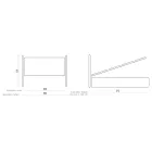 Cama doble con estructura de cama tapizada en diferentes acabados Made in Italy - Diseño Viadurini