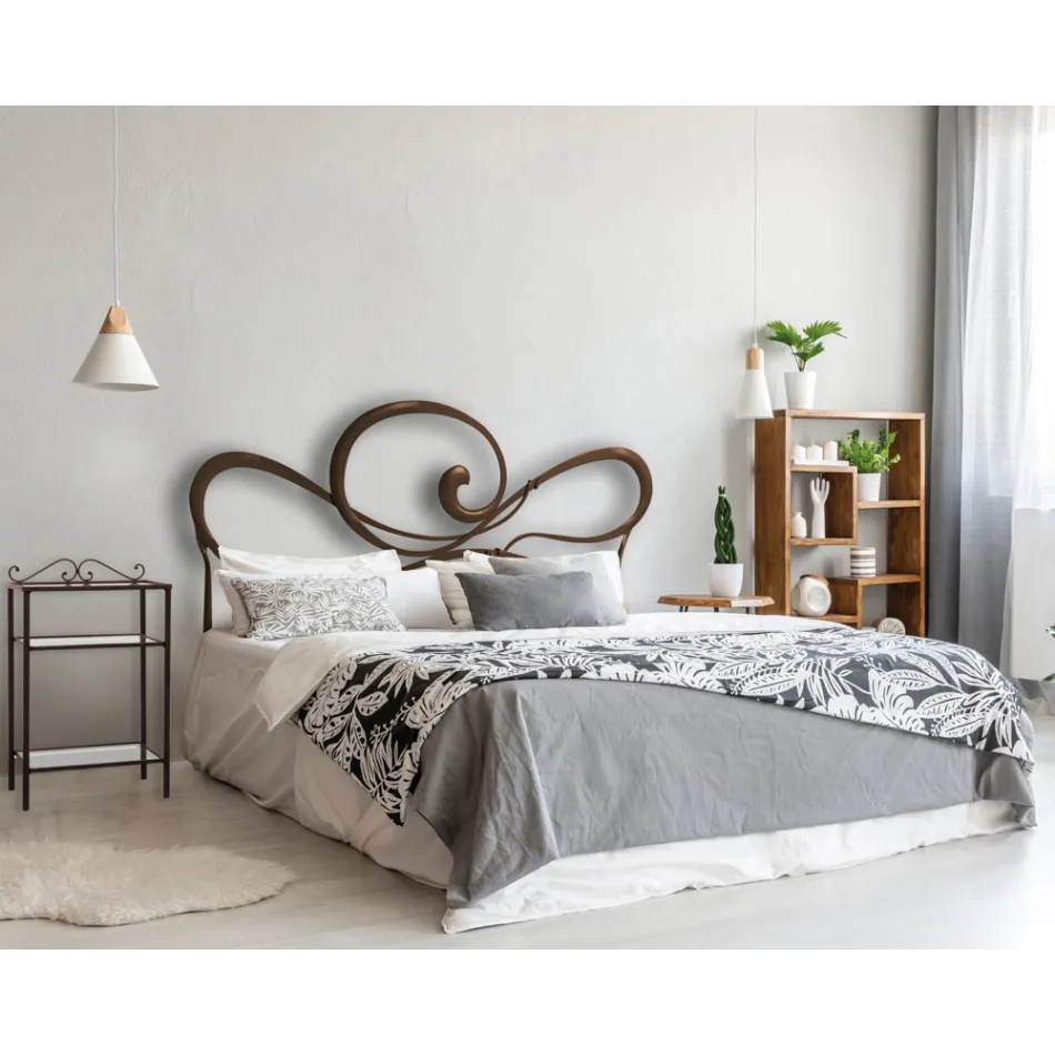 Cama doble con estructura de hierro Made in Italy - Shadow Viadurini