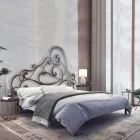 Cama doble con estructura de hierro Made in Italy - Pongo Viadurini