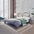 Cama doble con estructura de hierro macizo y tubo Made in Italy - Diseño Viadurini