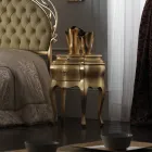 Cama doble con colchón, almohadas y 2 mesitas de noche Made in Italy - Laki Viadurini