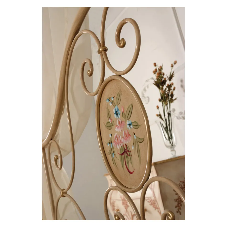 Cama doble con pie de cama de tubo de hierro a juego Made in Italy - Chic Viadurini