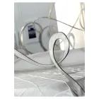 Cama de matrimonio con pie de cama, colchón y 2 mesitas de noche a juego - Nebbia Viadurini