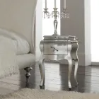 Cama de matrimonio con pie de cama, colchón y 2 mesitas de noche a juego - Nebbia Viadurini