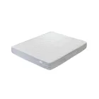 Cama doble con pie de cama, colchón y 2 mesitas de noche a juego - Nebbia Viadurini