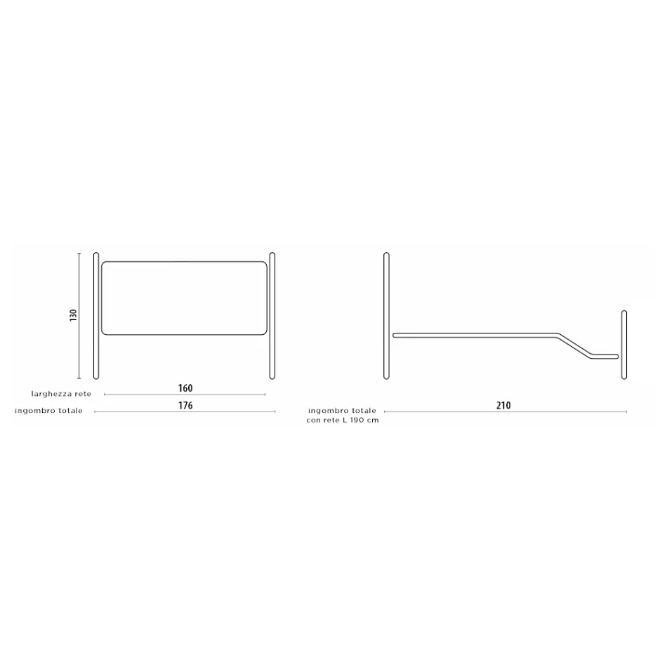 Cama doble con pie de cama en diferentes acabados Made in Italy - Natural Viadurini