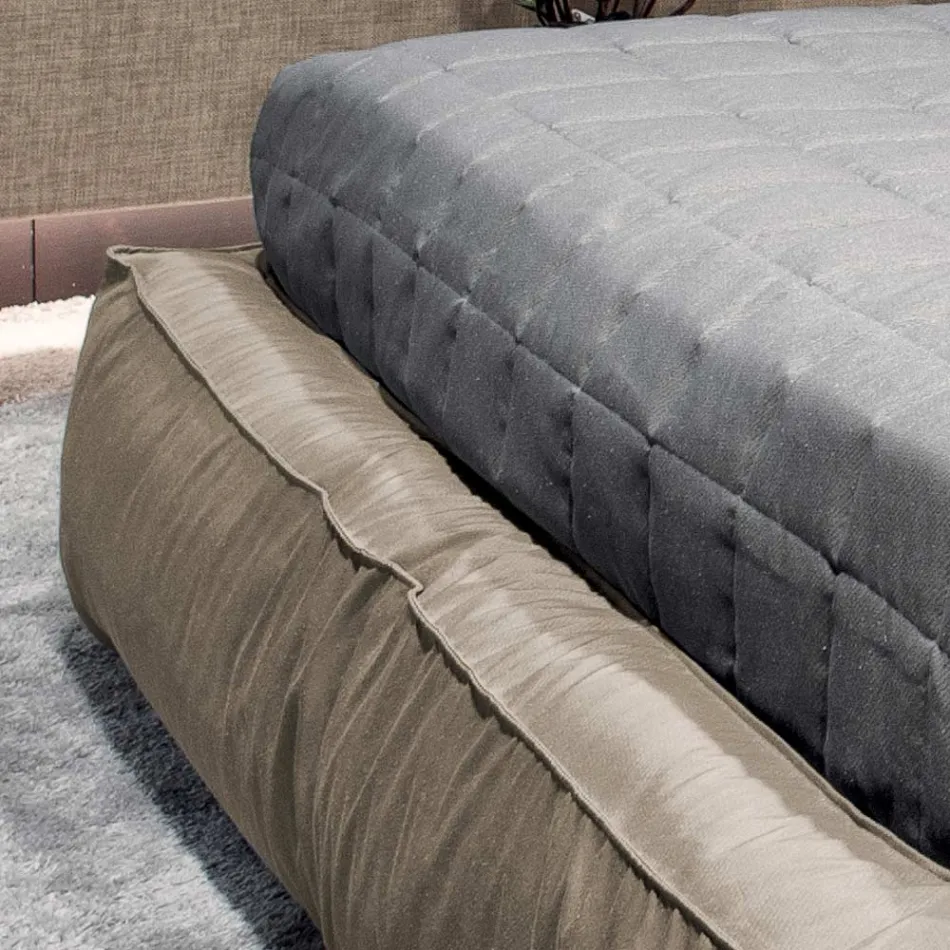 Cama doble con somier opcional y mueble de almacenamiento Made in Italy - Ribelle Viadurini