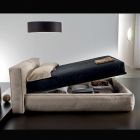 Cama doble con somier opcional y mueble de almacenamiento Made in Italy - Ribelle Viadurini