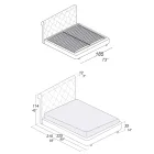 Cama doble con estructura de madera revestida de poliuretano - Volcada Viadurini