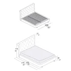 Cama doble con estructura de madera revestida de poliuretano - Volcada Viadurini