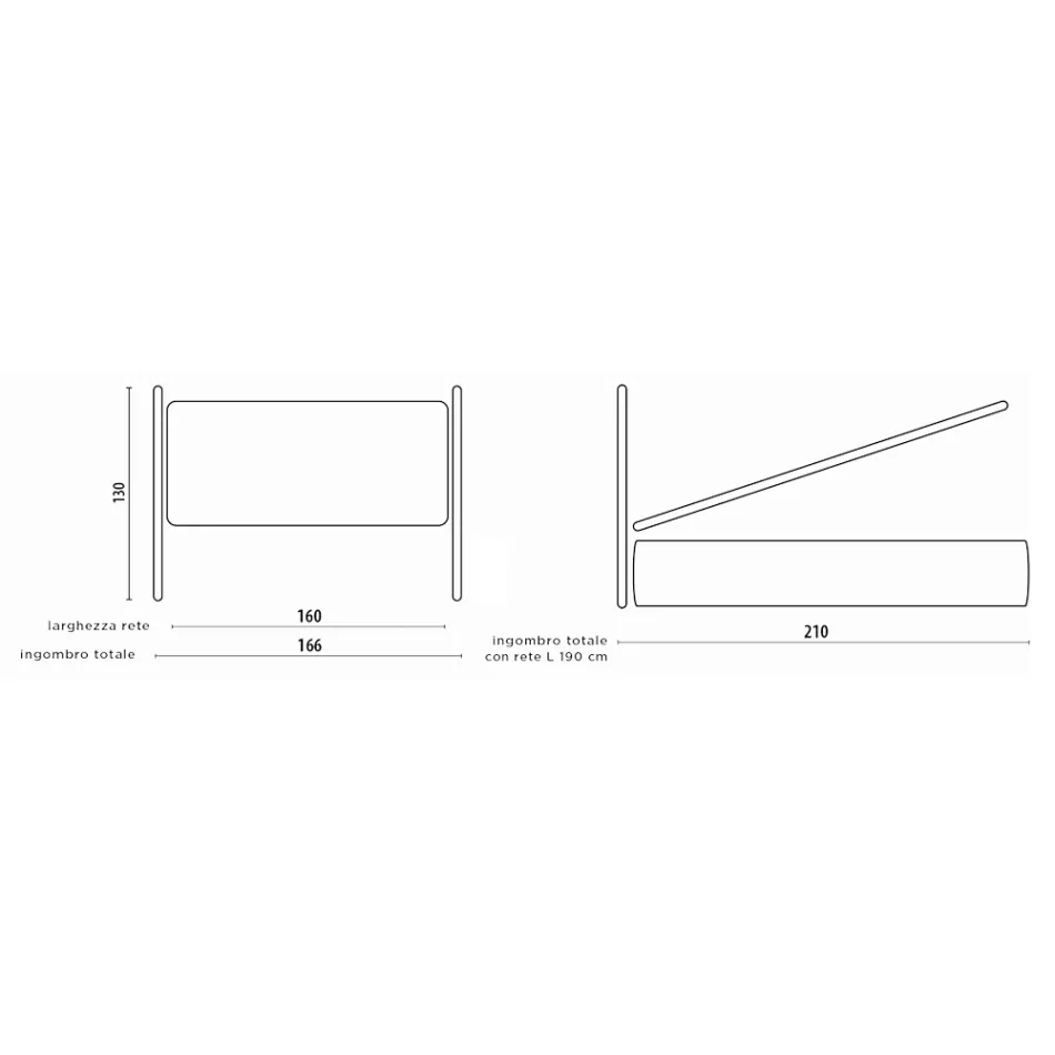 Cama doble con cabecero de hierro y cojines Made in Italy - Peter Viadurini