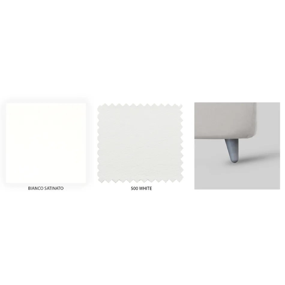 Cama doble con cabecero de hierro y estructura acolchada Made in Italy - Kenzo Viadurini