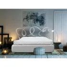 Cama doble con cabecero de hierro y estructura acolchada Made in Italy - Kenzo Viadurini