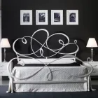 Cama doble con cabecero de hierro macizo Made in Italy - Nebbia Viadurini