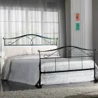 Cama doble con cabecero de tubo de hierro Made in Italy - Copia Viadurini