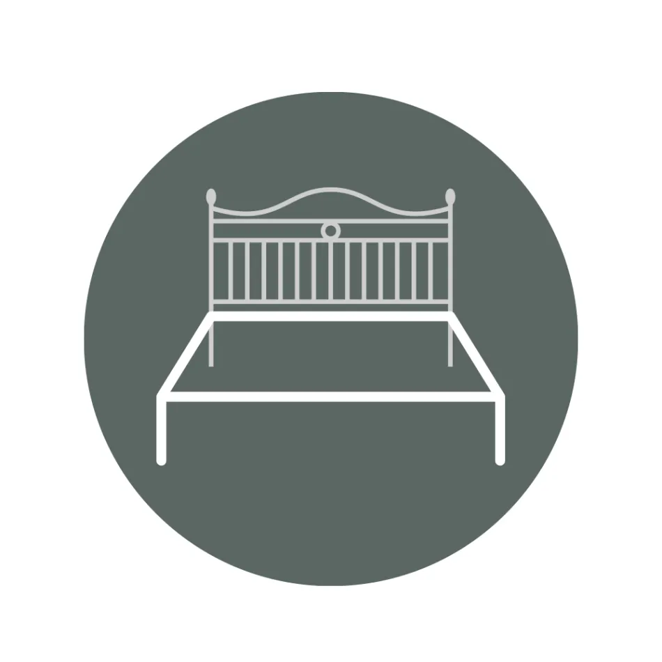 Cama doble con cabecero de tubo de hierro Made in Italy - Kenzo Viadurini