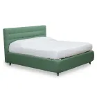 Cama doble con cabecero en ecopiel o tejido Made in Italy - Buddy Viadurini