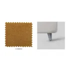 Cama doble con cabecero en ecopiel o tejido Made in Italy - Buddy Viadurini