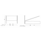 Cama doble con cabecero en ecopiel o tejido Made in Italy - Buddy Viadurini