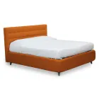 Cama doble con cabecero en ecopiel o tejido Made in Italy - Buddy Viadurini