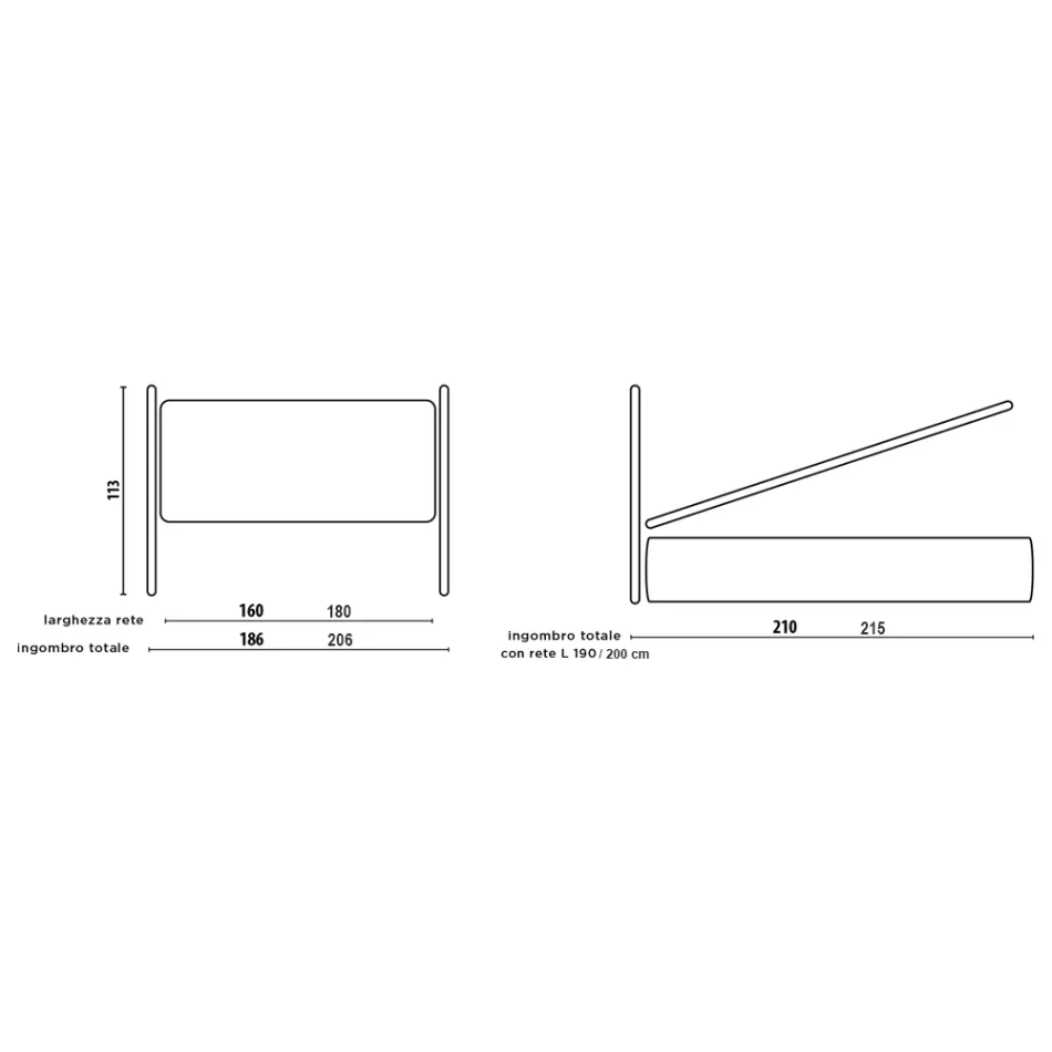 Cama doble con cabecero de cuero ecológico Made in Italy - Fiuto Viadurini