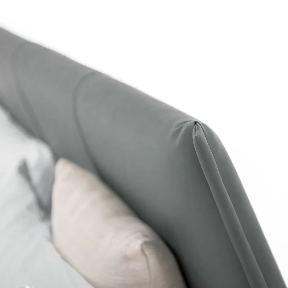 Cama doble de diseño de lujo en ecopiel o tejido Made in Italy – Generus Viadurini