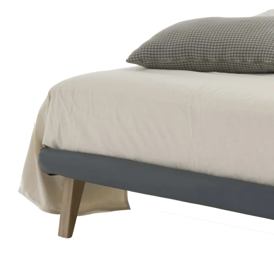 Cama doble de diseño de lujo en ecopiel o tejido Made in Italy – Generus Viadurini