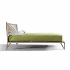 Cama doble de diseño 160x200cm con base sólida de nogal Alain Viadurini